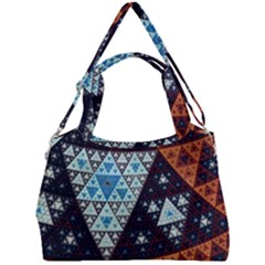 Fractal Triangle Geometric Abstract Pattern Double Compartment Shoulder Bag