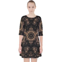 Bronze Age Mandala Quarter Sleeve Pocket Dress