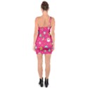 cute pink christmas pattern One Shoulder Ring Trim Bodycon Dress View2