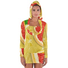 Fruit, Lemon Long Sleeve Hooded T-shirt