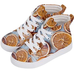 Orange, Slices, Fruits, Citrus Kids  Hi-top Skate Sneakers