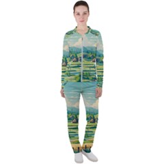 Countryside Meadow Rural Bloom Casual Jacket And Pants Set