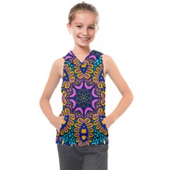 Mandala Fishes   Kids  Sleeveless Hoodie by ConteMonfrey