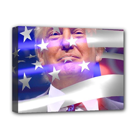 Donald Trump Flag Deluxe Canvas 16  X 12  (stretched)  by vintagetrump