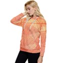 Abstract Texture Of Colorful Bright Pattern Of Transparent Leaves Of Orange And Yellow Color Women s Lightweight Drawstring Hoodie View2