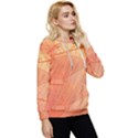 Abstract Texture Of Colorful Bright Pattern Of Transparent Leaves Of Orange And Yellow Color Women s Lightweight Drawstring Hoodie View3