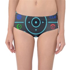 Retro Mobile Device Output Device Mid-waist Bikini Bottoms