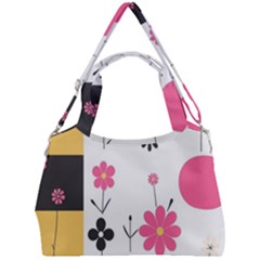  Minimalist Pattern With Simple Lines,flower And Shapes, Creating A Clean And Modern Double Compartment Shoulder Bag