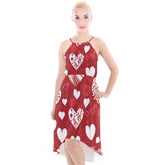 Valentine High-low Halter Chiffon Dress  by pollyparadiseartshop