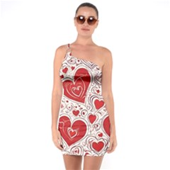 Be My Valentine One Shoulder Ring Trim Bodycon Dress