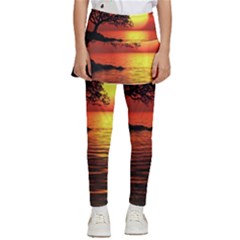 Sunset Nature Sea Dusk Landscape Kids  Skirted Pants