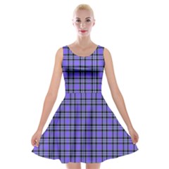 Blue Tartan Plaid 1 Velvet Skater Dress by dressshop