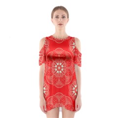 Crimson Current Shoulder Cutout One Piece Dress