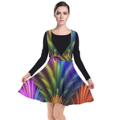 Abstract Colors - , Abstract Colors Plunge Pinafore Dress