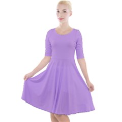 Luscious Lavender Hex #cca3e7 Quarter Sleeve A-line Dress