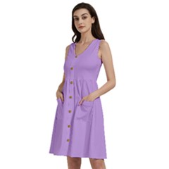 Luscious Lavender Hex #cca3e7 Sleeveless Dress With Pocket