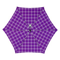 Purple Plaid Tartan 3 Automatic Folding Umbrella With Case (small) by dressshop