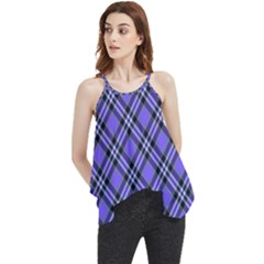 Blue Tartan Plaid 1 Diagonal Flowy Camisole Tank Top by dressshop