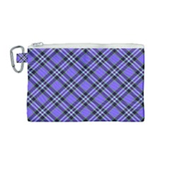 Blue Tartan Plaid 1 Diagonal Canvas Cosmetic Bag (medium) by dressshop