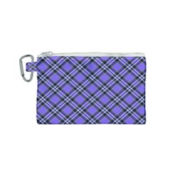 Blue Tartan Plaid 1 Diagonal Canvas Cosmetic Bag (small) by dressshop