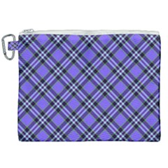 Blue Tartan Plaid 1 Diagonal Canvas Cosmetic Bag (xxl) by dressshop