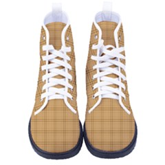 Autumn Fall Plaid Tartan 1 Men s High-top Canvas Sneakers by dressshop