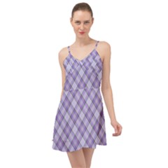 Purple Plaid Tartan 2 Diagonal Summer Time Chiffon Dress by dressshop