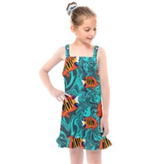 Flame Swirls Kids  Overall Dress by SeaworthyClothing