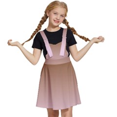 Chocolate Brown To Pink Lace Linear Gradient Kids  Apron Dress