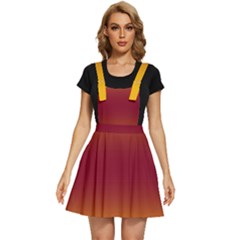 Amber Orange To Burgundy Red Bilinear Gradient Apron Dress