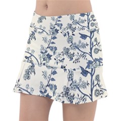 Blue Vintage Background Classic Tennis Skirt