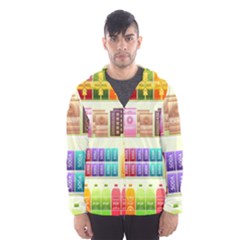 Supermarket Shelf Products Snacks Men s Hooded Windbreaker by Cemarart