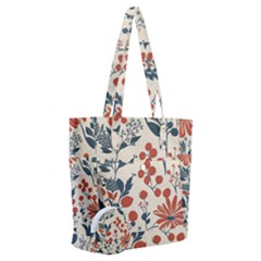 Retro Scandinavian Nordic Flowers Pattern Everyday Shoulder Bag With Pouch Bag by violetheavensky