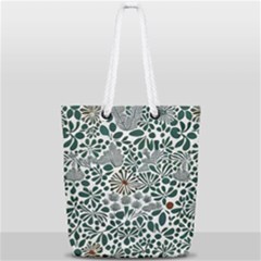 Retro Scandinavian Nordic Flowers Pattern 5 Full Print Rope Handle Tote (small) by violetheavensky