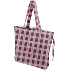 Retro 60s 50s Plaid Pattern 2 Drawstring Tote Bag by violetheavensky