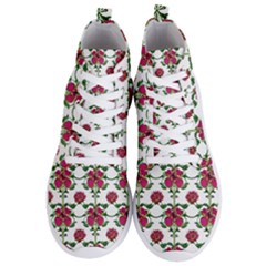 Retro 1880s Flowers Pattern 2 Men s Lightweight High Top Sneakers by violetheavensky