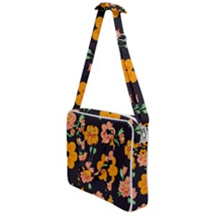 Retro 40s 50s Flowers Pattern Halloween 3 Cross Body Office Bag by violetheavensky