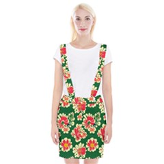 Retro 40s 50s Mexico Flowers Pattern 2 Braces Suspender Skirt