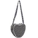 Black White Snake Pattern Heart Shoulder Bag View2