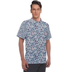 Blue Leaves (2) Men s Polo T-shirt by DinkovaArt