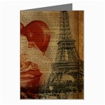 Vintage Newspaper Print Sexy Hot Gil Elvgren Pin Up Girl Paris Eiffel Tower Greeting Card (8 Pack) Left