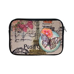 Floral Scripts Butterfly Eiffel Tower Vintage Paris Fashion Apple Ipad Mini Zipper Case by chicelegantboutique