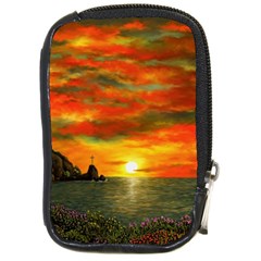 Alyssa s Sunset By Ave Hurley Artrevu - Compact Camera Leather Case by ArtRave2