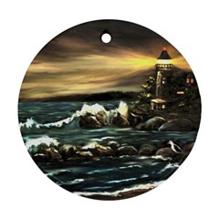  bridget s Lighthouse   By Ave Hurley Of Artrevu   Ornament (round) by ArtRave2