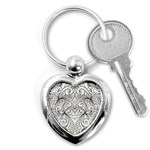 Drawing Floral Doodle 1 Key Chain (Heart) Front