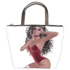 Miss Bunny In Red Lingerie Bucket Handbag by goldenjackal