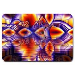 Winter Crystal Palace, Abstract Cosmic Dream Large Doormat by DianeClancy