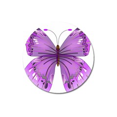 Purple Awareness Butterfly Magnet 3  (round) by FunWithFibro