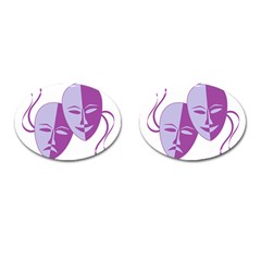 Comedy & Tragedy Of Chronic Pain Cufflinks (oval) by FunWithFibro