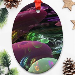 Creation Of The Rainbow Galaxy, Abstract Oval Ornament by DianeClancy